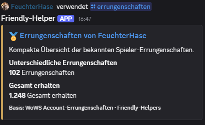Discord-Ausgabe von /errungenschaften