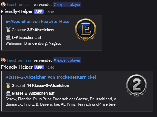 Discord-Ausgabe von /expert player