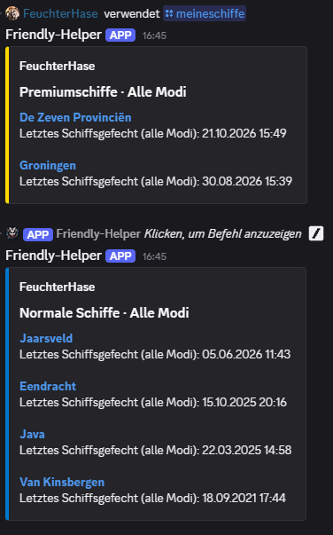 Discord-Ausgabe von /meineschiffe