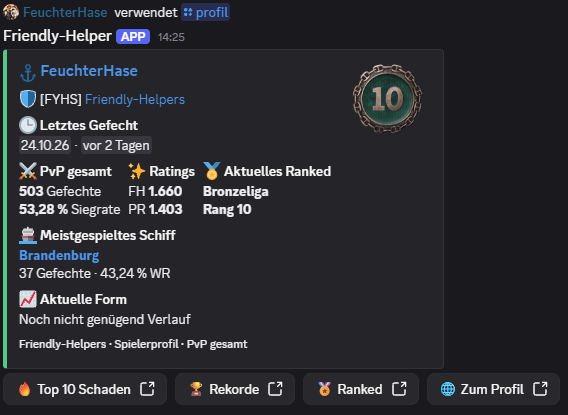 Discord-Ausgabe von /profil