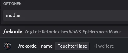 Option Modus nach Auswahl des Spielers im Befehl /rekorde