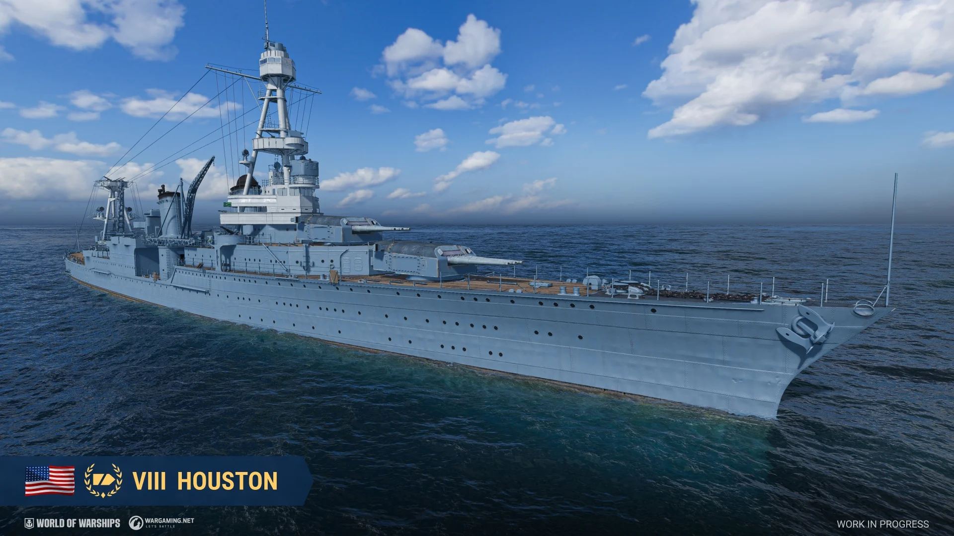Houston, amerikanischer Kreuzer der Stufe VIII, in der offiziellen Entwicklervorschau.