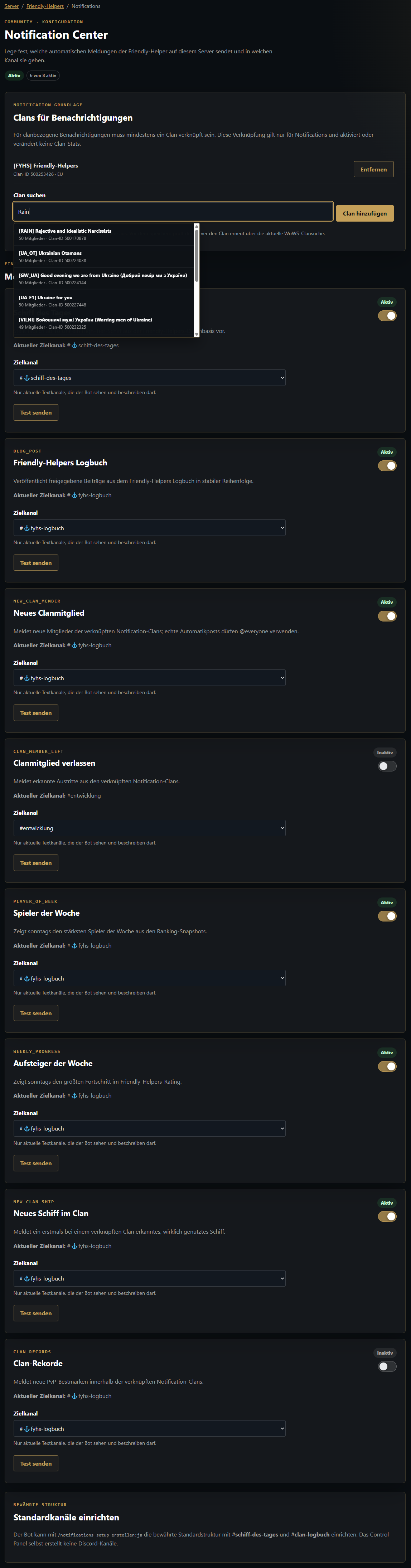 Produktive Notification-Konfiguration im Friendly-Helpers Control Panel