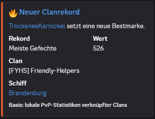 Discord-Beispiel für einen neuen Clan-Rekord