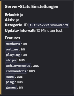 Einstellungen der Server-Stats
